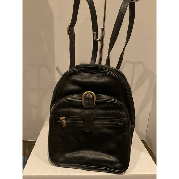 ILI - New York Toronto - Small Black Leather Backpack - Y2K - main image 4
